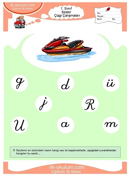 Çocuklar İçin J Sesi Çalışma Sayfaları 